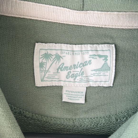 American Eagle Hoodie. Men’s XS. Color is sage green. - Picture 4 of 4